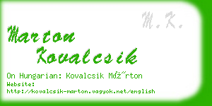 marton kovalcsik business card